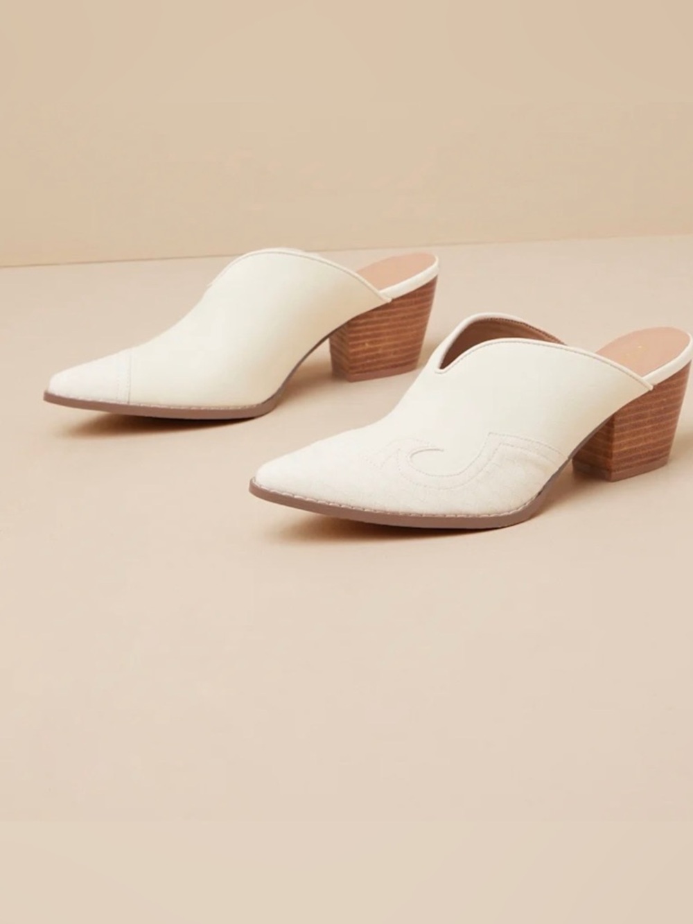 Coconuts by Matisse Colt Ivory Western Block Heel Mules size 10